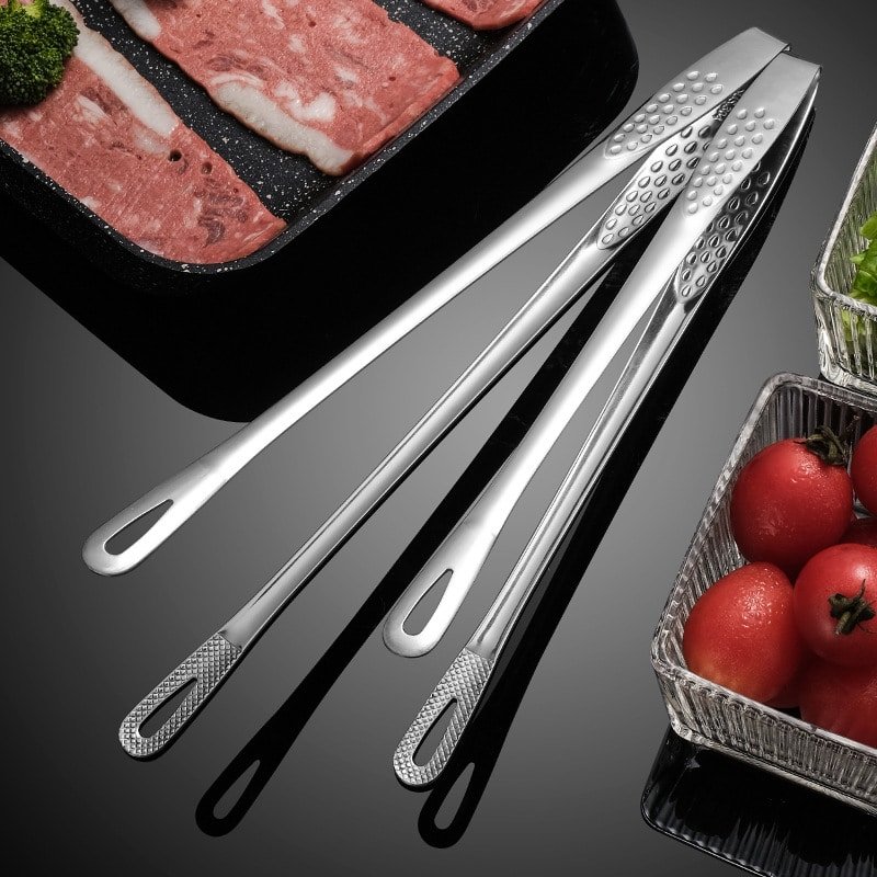 2Pcs Kitchen Tongs Barbecue Grill Tongs Stainless Steel Cooking Tweezers Chef Food Meat Tongs Clip BBQ Tools Kitchen Accessories