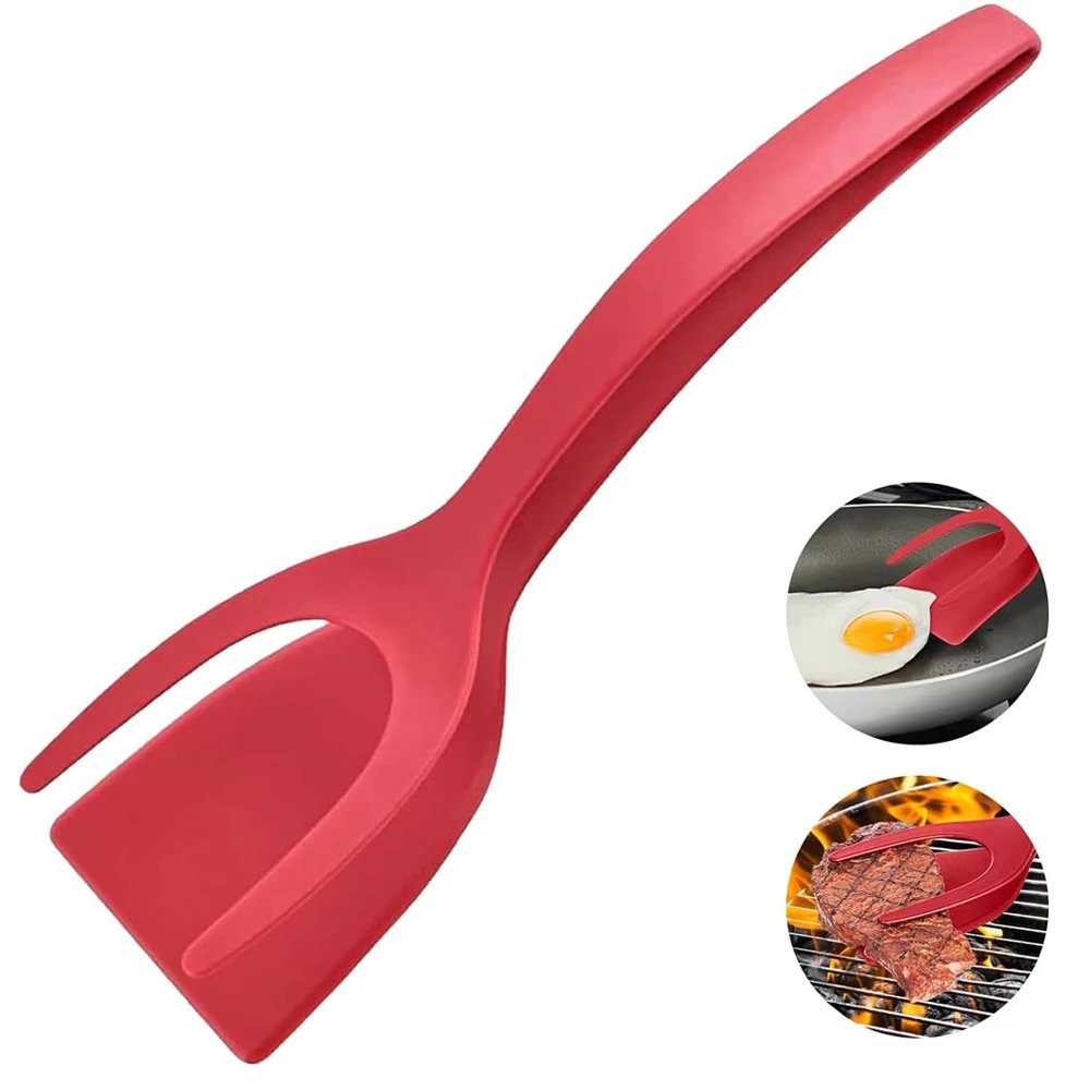 2 in 1 Grip Flip Spatula Clamp Egg Pancake Fish French Toast Omelette Making Non Stick Home Kitchen Cooking Turner Tool 2 in 1 Grip Flip Spatula Clamp Egg Pancake Fish French Toast Omelette Making Non Stick Home Kitchen Cooking Turner Tool