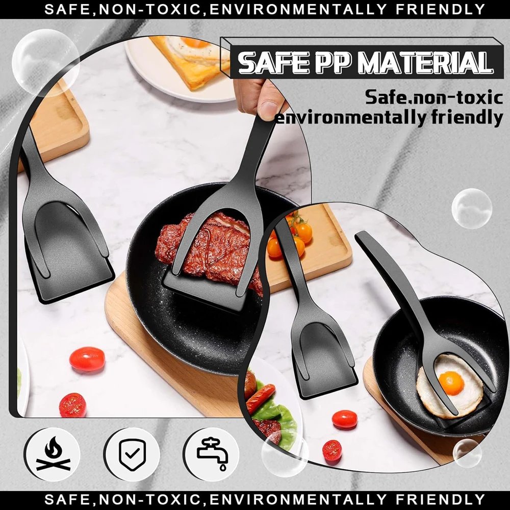 2 in 1 Grip Flip Spatula Clamp Egg Pancake Fish French Toast Omelette Making Non Stick Home Kitchen Cooking Turner Tool 2 in 1 Grip Flip Spatula Clamp Egg Pancake Fish French Toast Omelette Making Non Stick Home Kitchen Cooking Turner Tool