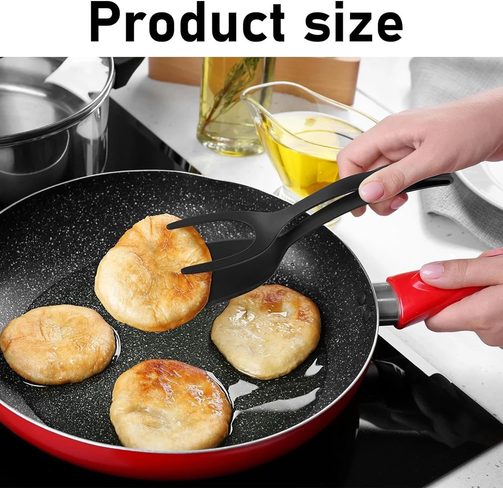 2 in 1 Grip Flip Spatula Clamp Egg Pancake Fish French Toast Omelette Making Non Stick Home Kitchen Cooking Turner Tool 2 in 1 Grip Flip Spatula Clamp Egg Pancake Fish French Toast Omelette Making Non Stick Home Kitchen Cooking Turner Tool