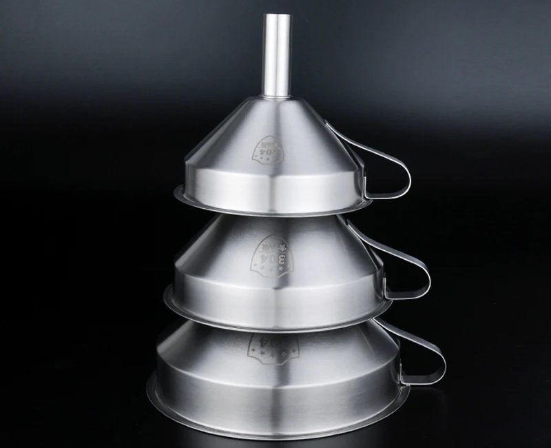 Stainless Steel Funnel Kitchen Oil Liquid Funnel Metal Funnel with Detachable Filter Wide Mouth Funnel for Canning Kitchen Tools