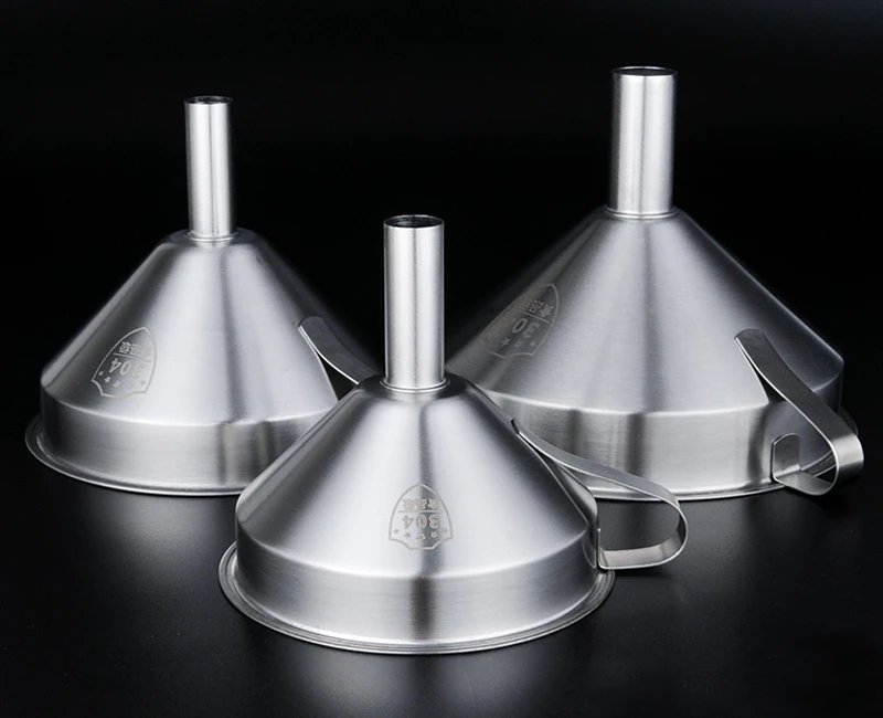 Stainless Steel Funnel Kitchen Oil Liquid Funnel Metal Funnel with Detachable Filter Wide Mouth Funnel for Canning Kitchen Tools