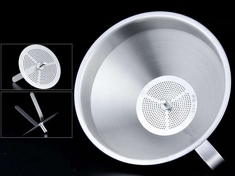 Stainless Steel Funnel Kitchen Oil Liquid Funnel Metal Funnel with Detachable Filter Wide Mouth Funnel for Canning Kitchen Tools