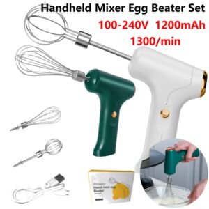 Elektrischer Mixer Mini Elektrischer Schneebesen mit Ein-Knopf-Geschwindigkeitsregelung Edelstahl-Eierschneebesen für die Küche, zum Backen & Kochen