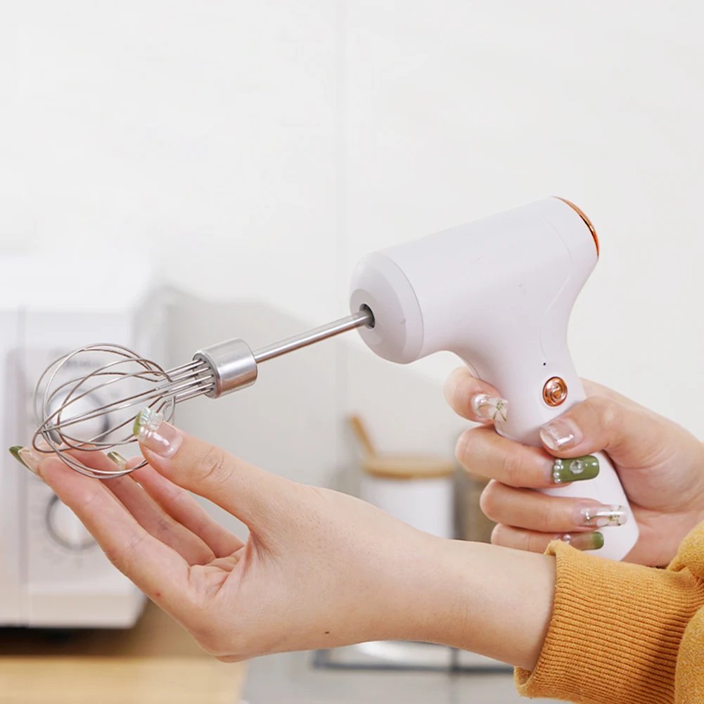 Electric Mixer Mini Electric Whisk with One-Touch Speed Control Stainless Steel Egg Whisk for Kitchen for Baking & Cooking Tools
