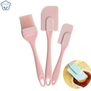 3-teiliges Set Sahneschaber DIY Brot Kuchen Butter Spatel Mixer Öl Pinsel Küchenbackwerkzeug Silikonspatel Antihaft-Küche