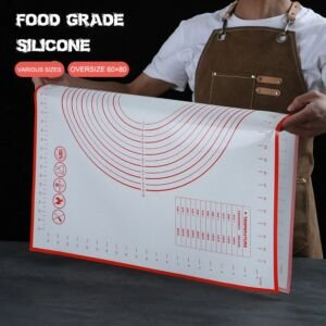 Übergröße 80/70/60 cm Silikon-Backmatte, Teigausroll- und Knetunterlage, Küchenmatte für Crêpes, Pizzateig, Antihaft-Backunterlage.
