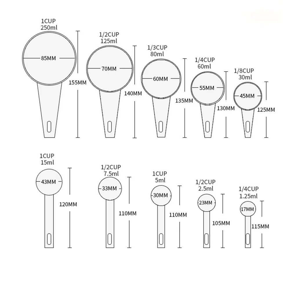 5/10pcs Measuring Tools Kitchen Measuring Spoons Teaspoon Sugar Scoop Cake Baking Flour Measuring Cups Kitchen Measuring Spoons
