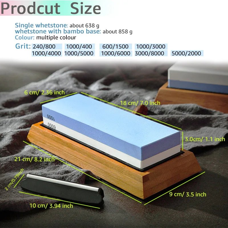 Sharpening Stone Knife Sharpener Professional Whetstone Dual Side Set Grinding Shapner Water Wetstone Kitchen Accessories Tools