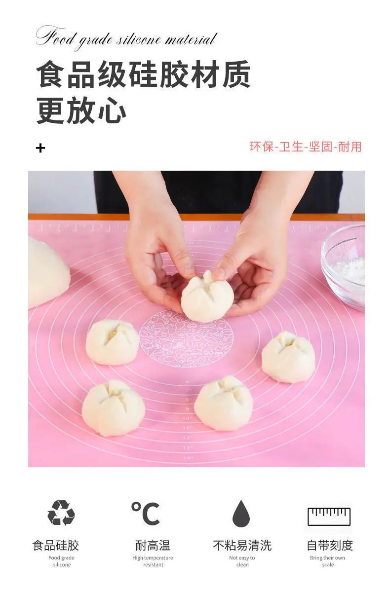 Silicone Baking Mat Pizza Dough Maker Pastry Kitchen Gadgets Cooking Tools Utensils Bakeware Kneading Accessories Lot