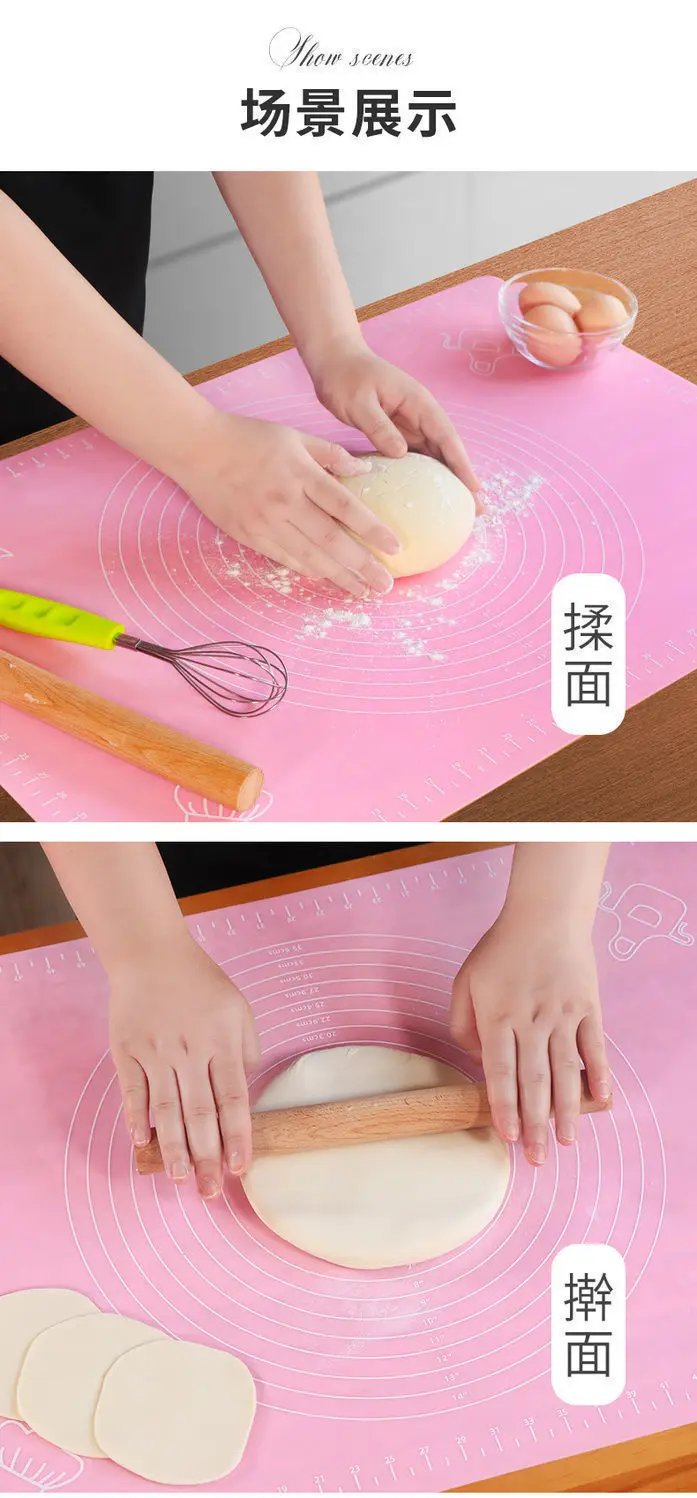 Silicone Baking Mat Pizza Dough Maker Pastry Kitchen Gadgets Cooking Tools Utensils Bakeware Kneading Accessories Lot