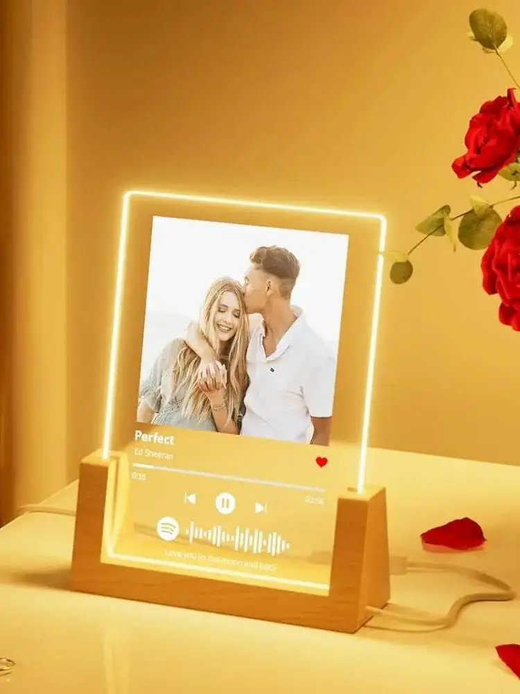 Customized Spotify Plaque Gifts For Valentine's Day Personalized Acrylic Music Frame Plaque Custom Romantic Birthday Girlfriend