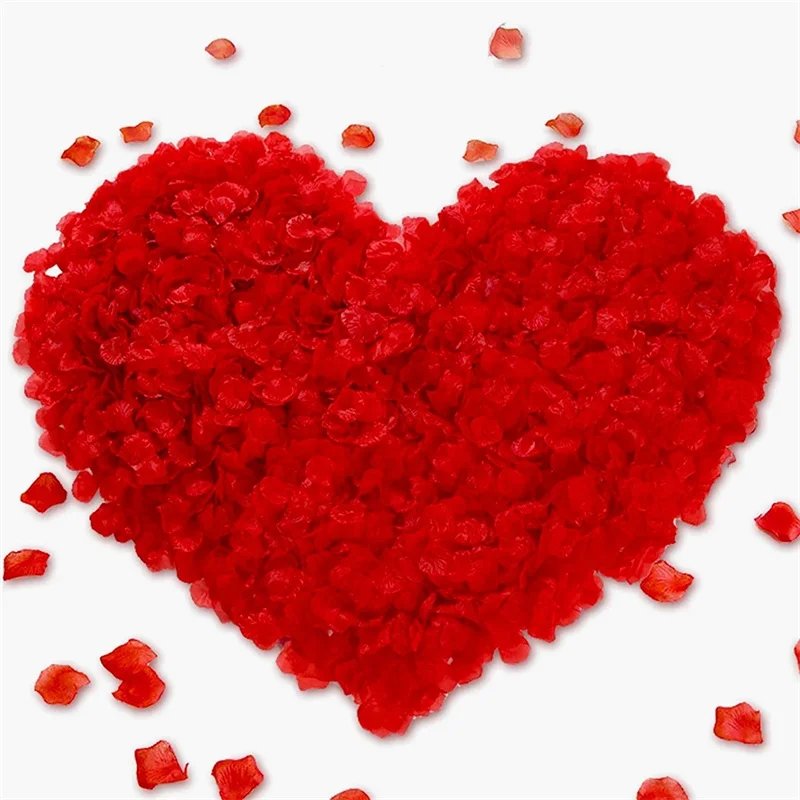Artificial Wedding Rose Petals Romantic Silk Petals Flower Petals Valentine Day Wedding Marriage Party Rose Leaves Decoration