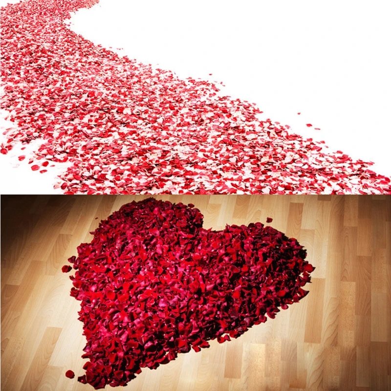 Artificial Wedding Rose Petals Romantic Silk Petals Flower Petals Valentine Day Wedding Marriage Party Rose Leaves Decoration