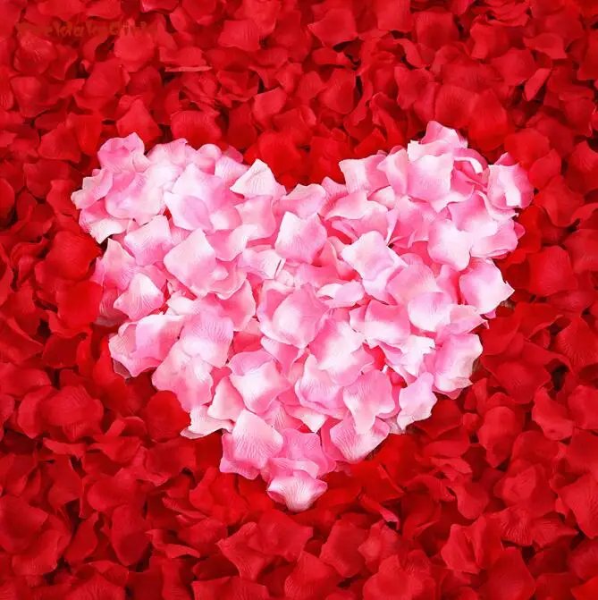 Artificial Wedding Rose Petals Romantic Silk Petals Flower Petals Valentine Day Wedding Marriage Party Rose Leaves Decoration