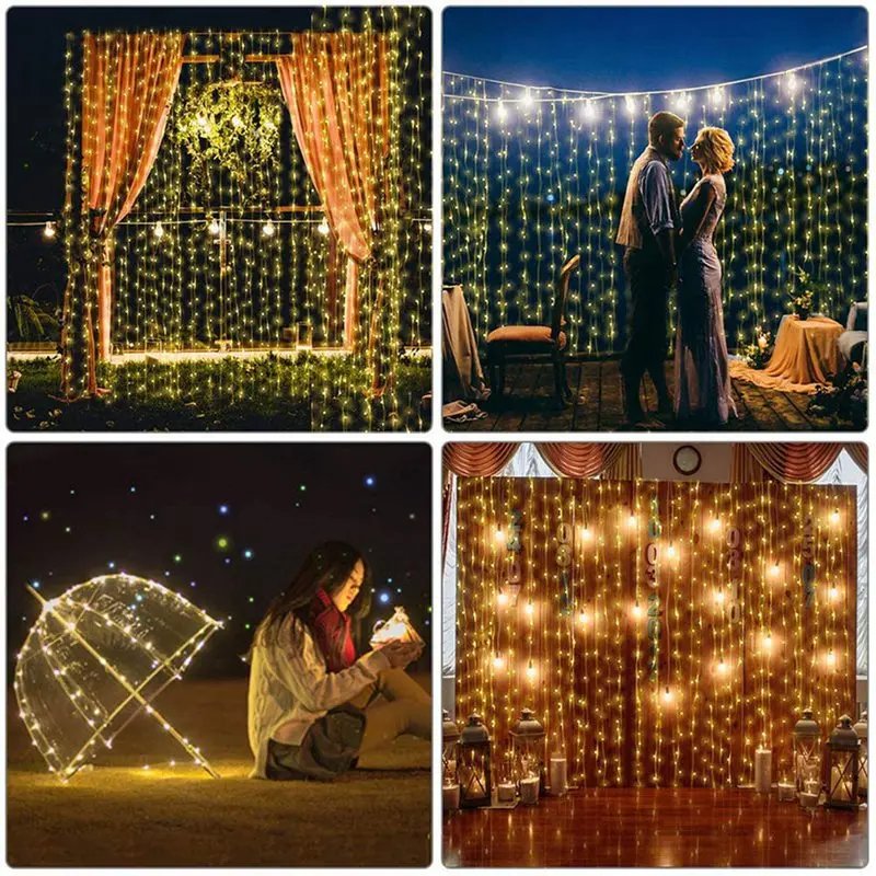 3M LED Curtain Garland Light String Remote Control USB Fairy Lamp Rustic Wedding Christmas Ramadan Decoration 2025 Eid Mubarak 3M LED Curtain Garland Light String Remote Control USB Fairy Lamp Rustic Wedding Christmas Ramadan Decoration 2025 Eid Mubarak