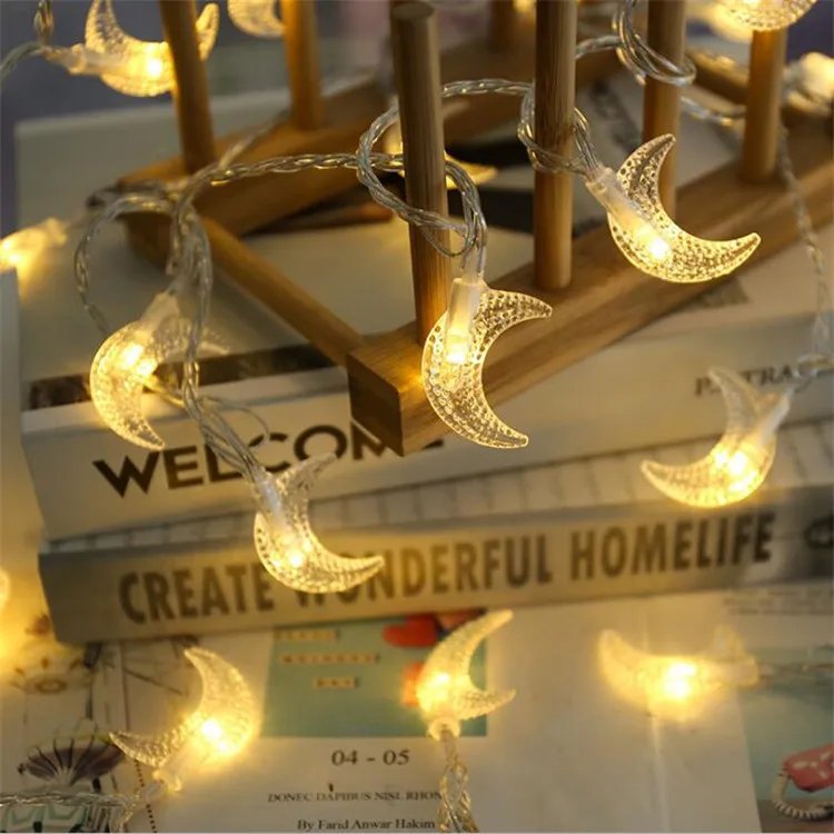Eid Mubarak Led String Lights Mubarak Party Islam Pray Ramadan Decoration 2025 For Home Muslim Star Moon Hanging String Lamp